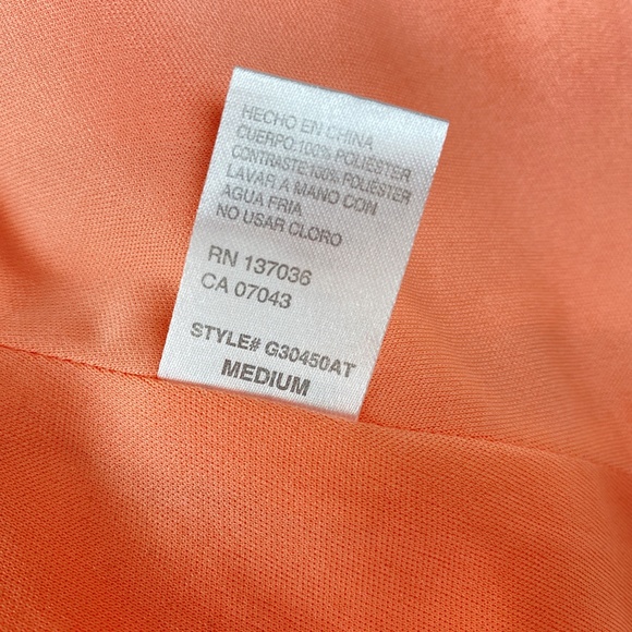 Paper Crane Peach Chiffon Chemise Mini Dress Size Medium Drawstring Waist Zip - Picture 13 of 14